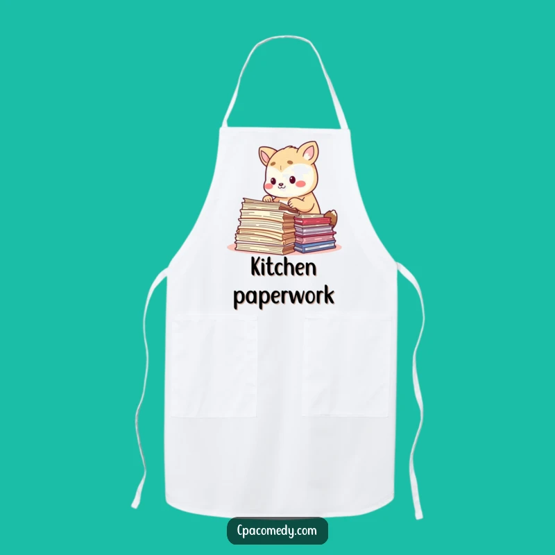 Funny Paper Sorting Animal Apron: Organized Kitchen Wear, Great Humor Gift