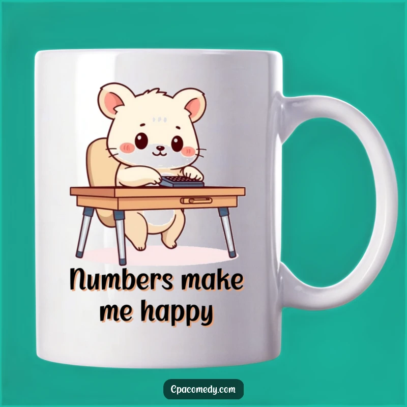 Funny Calculator Animal Mug: Diligent Worker Humor Gift for Office Professionals
