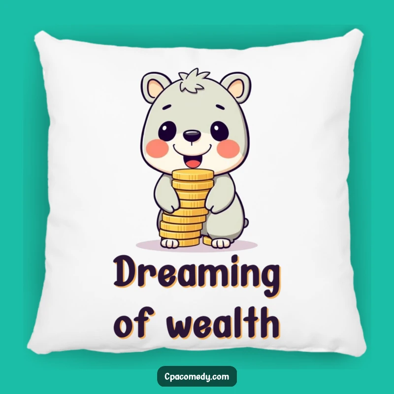 Funny Coin Balancing Animal Pillow: Cozy Decor for the Cheerful Rich, Hilarious Gift