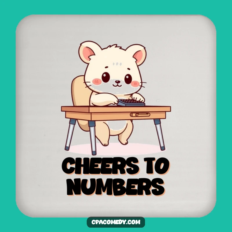 Funny Calculator Animal Drink Coaster: Diligent Desk Protection, Humorous Gift