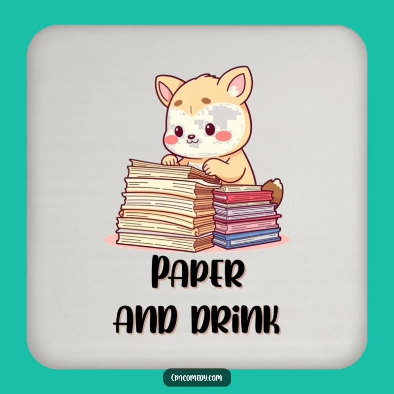 Funny Paper Sorting Animal Drink Coaster: Organized Protection, Humorous Gift
