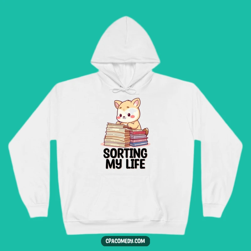 Funny Paper Sorting Animal Hoodie: Cozy Comfort for the Organized Humor Lover Gift