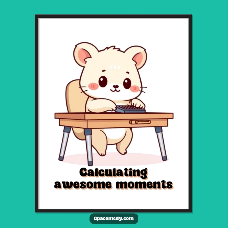 Funny Free Printable Wall Art: Calculator Animal Art Downloadable Decor