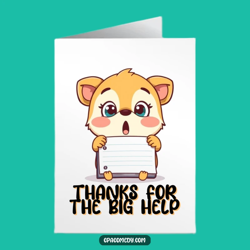 Thanks Free Printable Card: Surprised Ledger Animal Gratitude Downloadable Gift