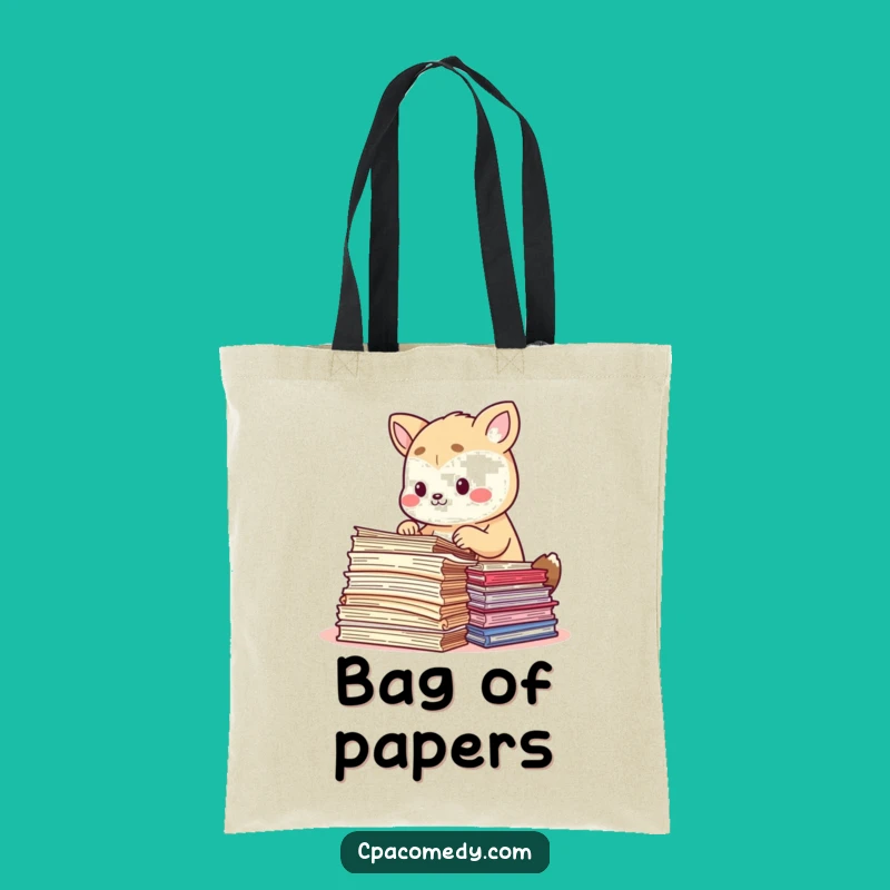 Funny Paper Sorting Animal Tote Bag: Organized Carry-All for Humor Gift Shoppers